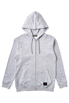 CLASHED ZIP PARKA GRAY