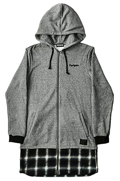 SWITCHING LONG PARKA L/S GRY-CHK