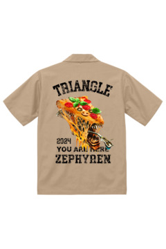 TRIANGLE'24xZephyren - Alien Pizza - OPEN COLLAR SHIRT BEIGE