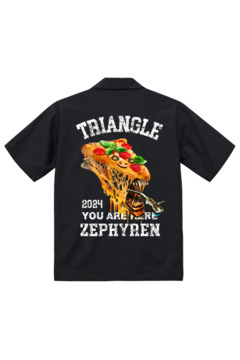 TRIANGLE'24xZephyren - Alien Pizza - OPEN COLLAR SHIRT BLACK