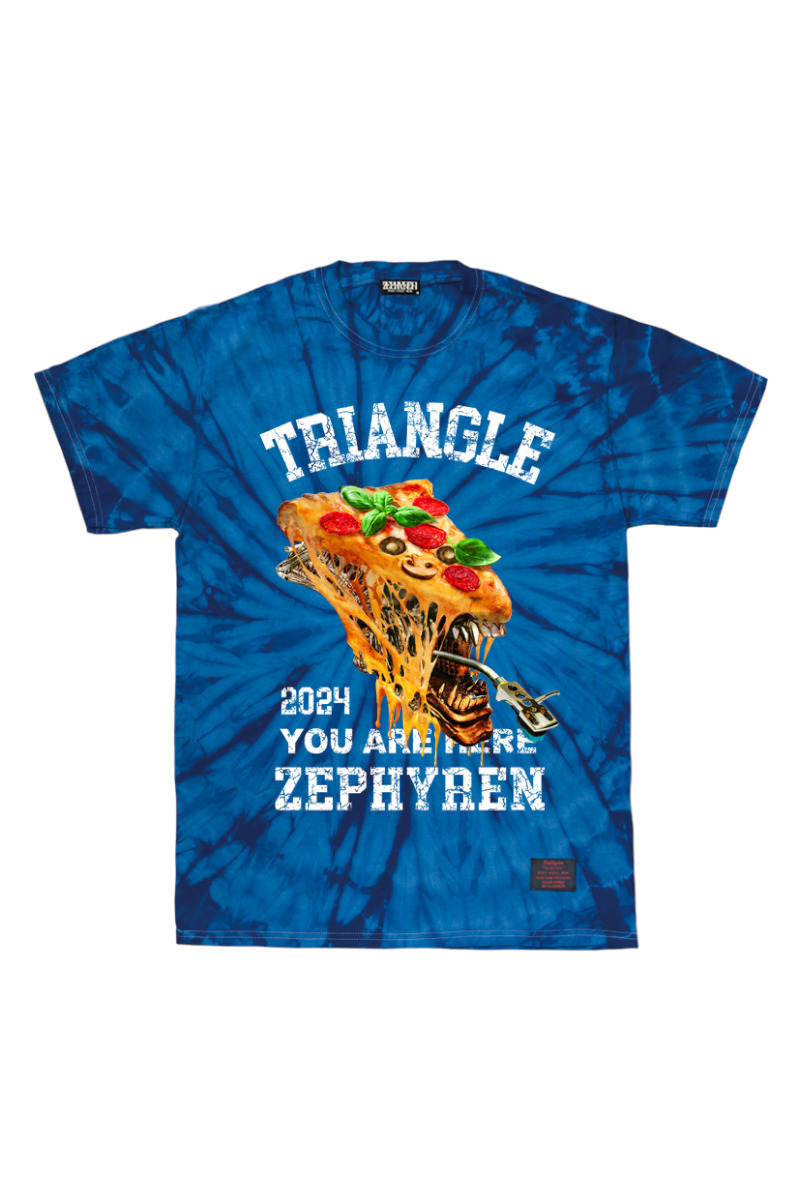 TRIANGLE'24xZephyren - Alien Pizza - S/S TEE TieDye BLUE