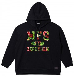 A.V.E.S.Tproject vol.17 LIMITED MY FIRST STORY COLLEGE LOGO11 BIG PULLOVER HOODIE BLACKxFLOWER