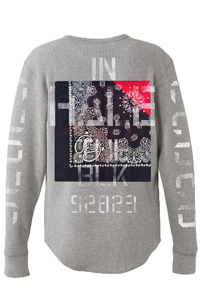 WAFFLE L/S -Inhale the black- GRAY