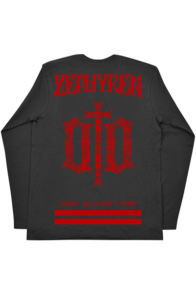 L/S TEE -ENGRAVE- BLACKxRED