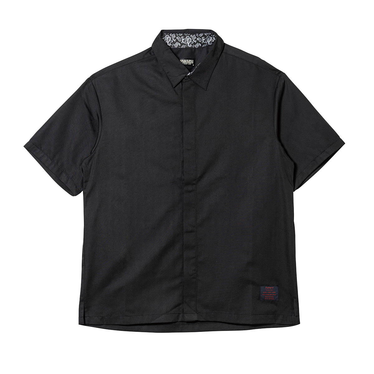 FLY FRONT SHIRT S/S BLACK