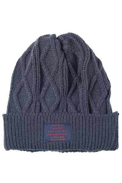 CABLE KNIT BEANIE -You Are Here- CHACOAL