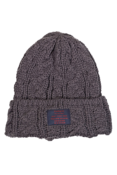 CABLE KNIT Beanie -You Are Here CHARCOAL