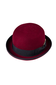 FELT BOWLER HAT RED