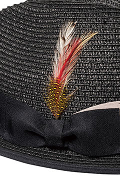 Zephyren Online Store / PANAMA HAT FEATHER BLACK