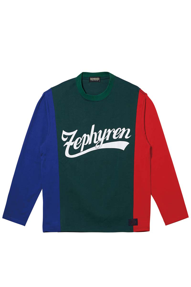 SWITCHING TEE L/S GREEN / BLUE / RED