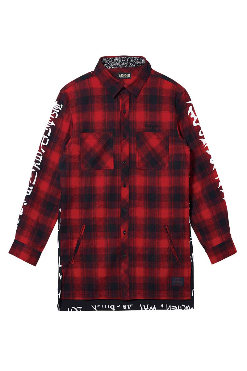 SWITCHING SHIRT L/S RED