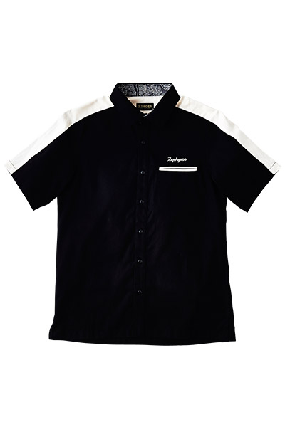 SWHITCHING WORK SHIRT S/S　-CHICAGO- BLK/WHT