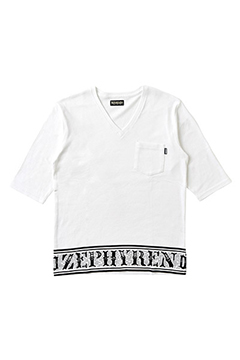 7/S TEE -Over the line- WHITE-VNECK