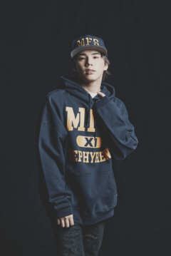 A.V.E.S.Tproject vol.17 LIMITED MY FIRST STORY COLLEGE LOGO11 BIG PULLOVER HOODIE NAVY