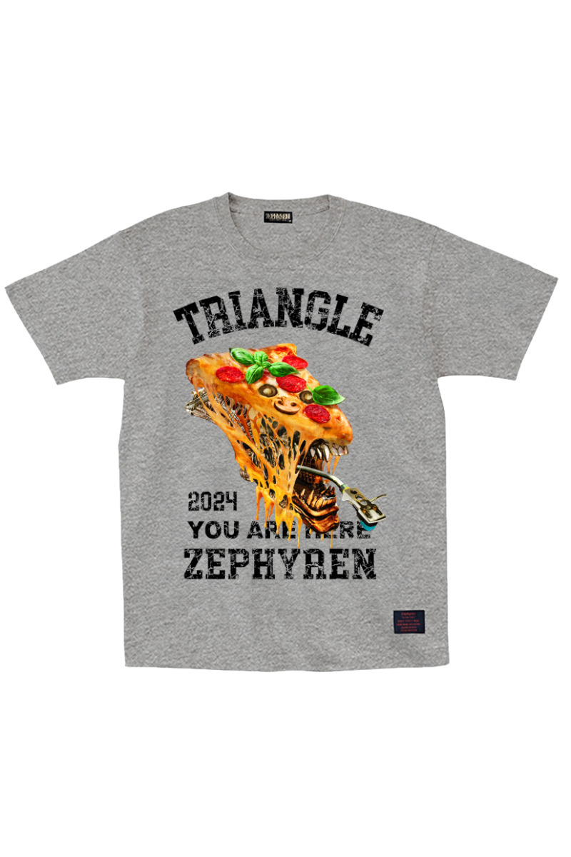 TRIANGLE'24xZephyren - Alien Pizza - S/S TEE GRAY