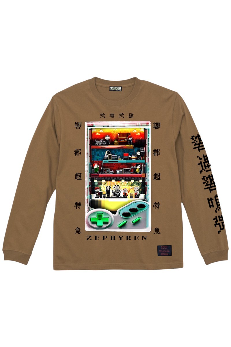 L/S TEE 響都超特急2024×ZEPHYREN - 樂(ガク) - Dark Camel