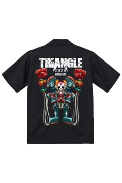 TRIANGLE'25xZEPHYREN  - 裂 (レツ) - OPEN COLLAR SHIRT BLACK