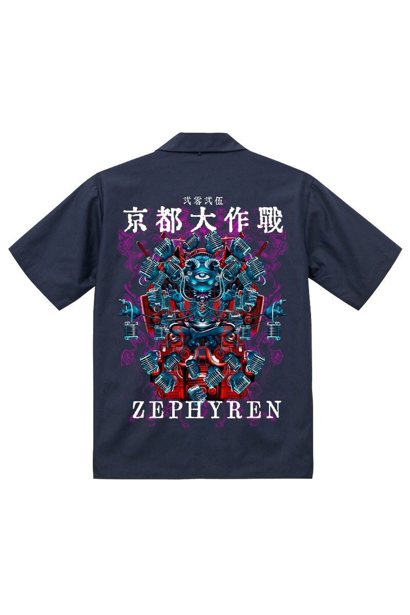 OPEN COLOR SHIRT 京都大作戦2025×ZEPHYREN  唸 -うなり- NAVY